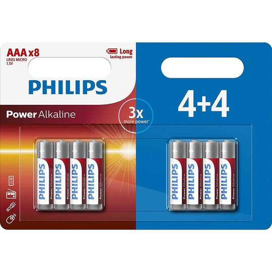 PHILIPS Alkaliparisto LR03/AAA 8-pack