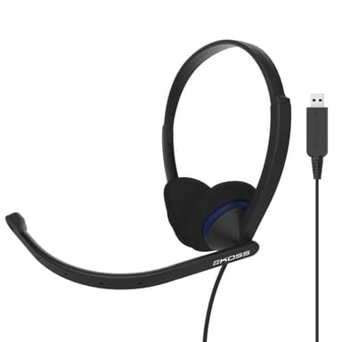 KOSS Headset CS200-USB On-Ear Mic Musta