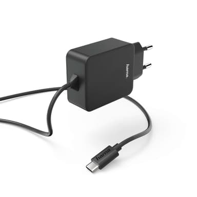 HAMA Laturi  220V USB-C  3A Musta Kiinteä Johto