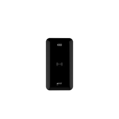 GEAR Powerbank 10 000mAh LiPolymer 5W-QI 3A 1xUSB-C 2xUSB-A 1xMicroUSB LEDindicator Musta