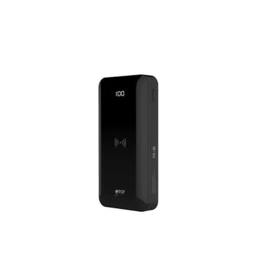 GEAR Powerbank 10 000mAh LiPolymer 5W-QI 3A 1xUSB-C 2xUSB-A 1xMicroUSB LEDindicator Musta