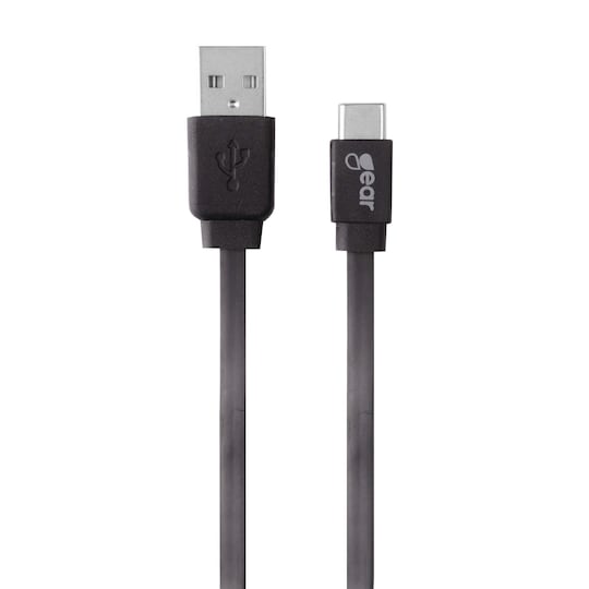 GEAR Laturi 12-24V 2xUSB 2,4A USB-C Johto 1m gen2 musta