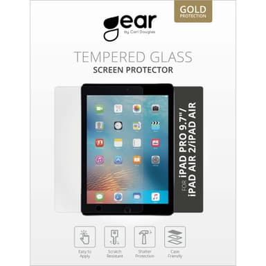 GEAR Panssarilasi 2.5D iPad 2017/2018 Air/Air2/Pro 9,7" Full Fit Black