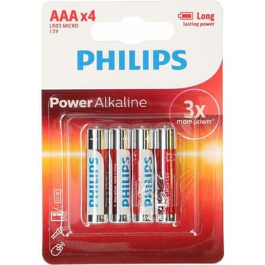 PHILIPS Alkaliparisto LR03/AAA 4-pack