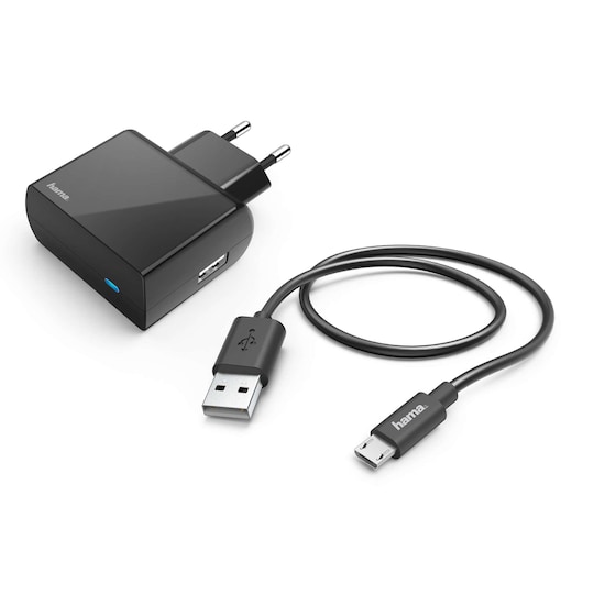 HAMA Laturi 220V Micro-USB Setti 2.4A Musta
