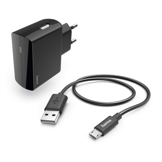 HAMA Laturi 220V Micro-USB Setti 2.4A Musta