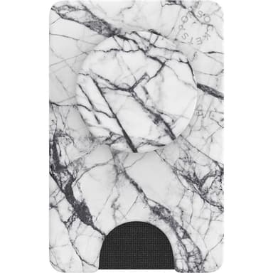 Popsockets PopWallet + irrotettava puhelinpidike (Dove White Marble)