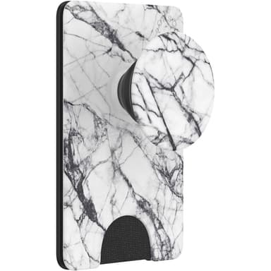 Popsockets PopWallet + irrotettava puhelinpidike (Dove White Marble)