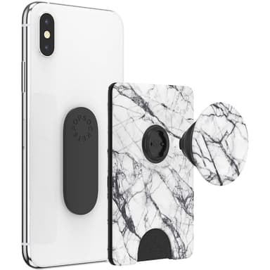Popsockets PopWallet + irrotettava puhelinpidike (Dove White Marble)