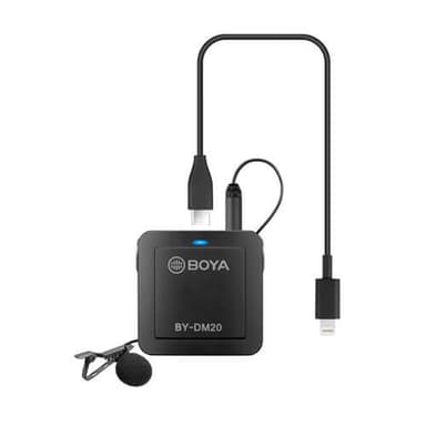 BOYA Mikrofoni BY-DM20 Lavalier Dual 2-KanavaaUSB-C/Lightning 2m.