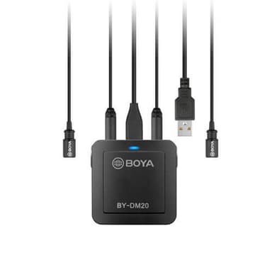 BOYA Mikrofoni BY-DM20 Lavalier Dual 2-KanavaaUSB-C/Lightning 2m.