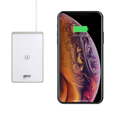 GEAR Langaton QI Laturi USB-johto 15W 5-9V/2A Valkoinen Ohut