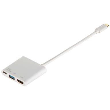 HAMA Sovitin USB-C-Multiport HDMI USB-A 3.1 USB-C (Data & Power) Kulta/Valkoinen