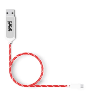 PAC LatausjohtoLightning 1m Punainen LED Valo