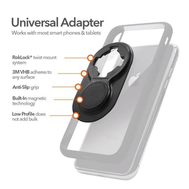 ROKFORM Universal Adapteri Musta 3M Teippikiinnitys Sopii puhelimille ja tableteill