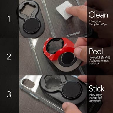 ROKFORM Universal Adapteri Musta 3M Teippikiinnitys Sopii puhelimille ja tableteill