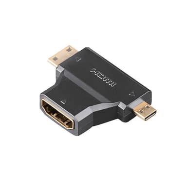 HAMA Adapteri HDMI -HDMI  Mini ja HDMI Mikro Kultamusta