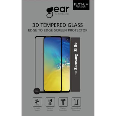 GEAR Panssarilasi 3D Kumi Samsung S10e Edge to Edge Musta sis. kehys