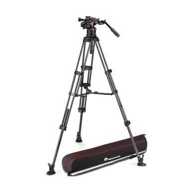 MANFROTTO Jalustakit Video Nitrotech 612 + CF Twin MS Keskijakaja