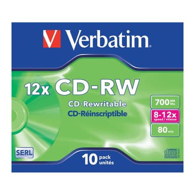 VERBATIM CD-RW 700MB 10-pack Jewel Case