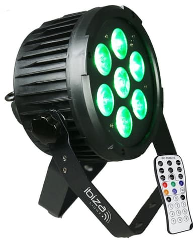 Ibiza Light 7x12W LED DMX RGBWA-UV PAR lamppu