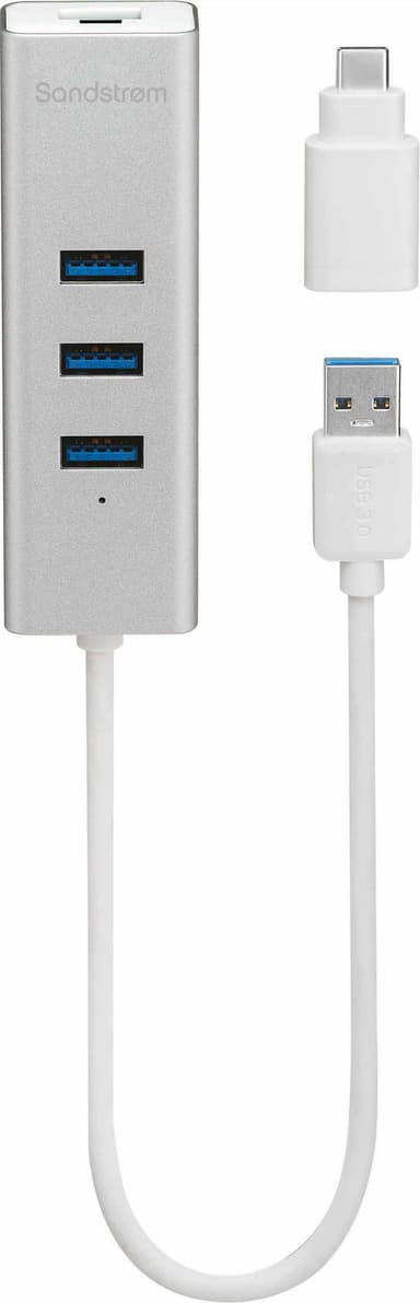 Sandstrøm USB 3.0 hubi Gigabit LAN portilla