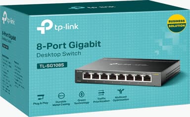 TP-Link SG108S 8-porttinen Gigabit kytkin