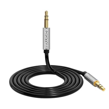 Promate AUXKIT yleismallinen stereoaudiokaapeli, stereo-Y- jakaja ja stereoaudiokaapelin jatkolaite 3-in-1-sarja, 1,2 m, musta