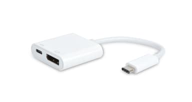 NÖRDIC USB C–1x DisplayPort 4K 60 Hz ja 1x USB C PD 60 W, DisplayPort 1.2 Alt -tilan tuki