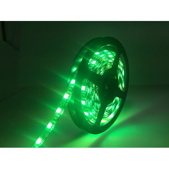 NÖRDIC RGB LED-lista, 2 m, kaukosäätimellä, 60 LEDiä 2 m matkalla, 20 tilaa, LED-rengas