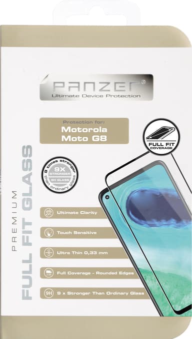Panzer Full-Fit Motorola Moto G8 näytönsuoja (musta)