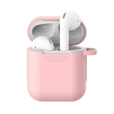 Silikoni suojakotelo Apple AirPods 1/2 - Pinkki/valkoinen
