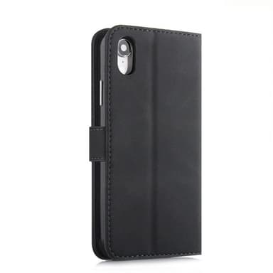 Lompakkokotelo telineellä iPhone XR - Musta