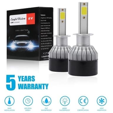 Led-muutossarja ajovalot 2-Pakkaus Polttimo H1 18W 2000LM 6000K Xenon