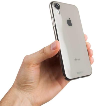 Nudient iPhone 8/7/6/SE Gen. 2 suojakuori (musta/läpikuultava)