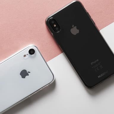 Nudient iPhone 8/7/6/SE Gen. 2 suojakuori (musta/läpikuultava)