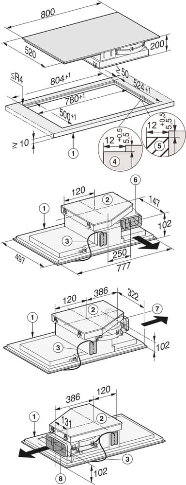 Miele induktiotaso liesituulettimella KMDA7633FL