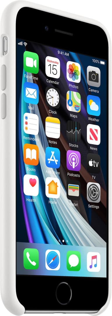 iPhone SE Gen. 2 silikoninen suojakuori (valkoinen)