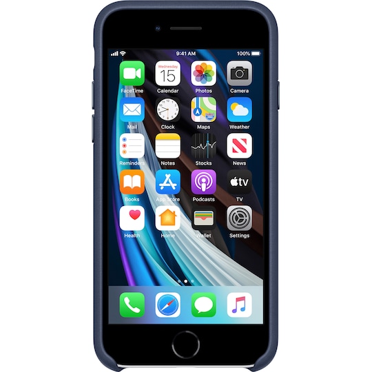 iPhone SE Gen. 2 nahkainen suojakuori (Midnight Blue)