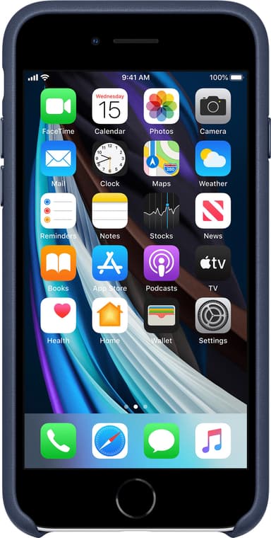 iPhone SE Gen. 2 nahkainen suojakuori (Midnight Blue)