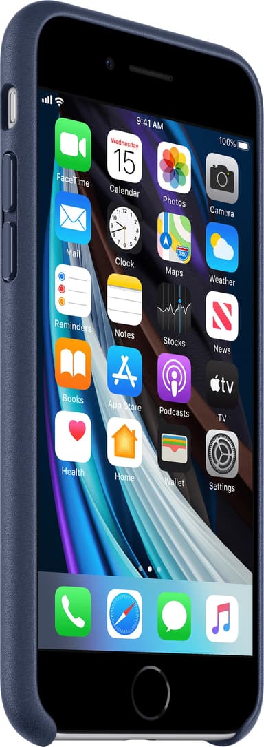 iPhone SE Gen. 2 nahkainen suojakuori (Midnight Blue)