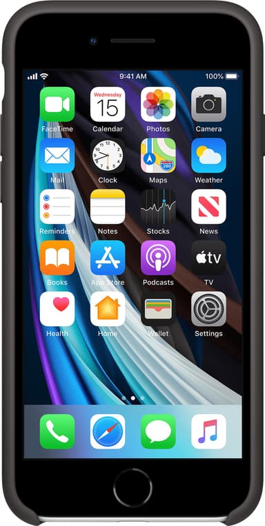 iPhone SE Gen. 2 silikoninen suojakuori (musta)