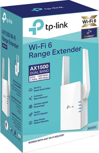 TP-Link RE505X WiFi-verkon laajennin (WiFi 6)