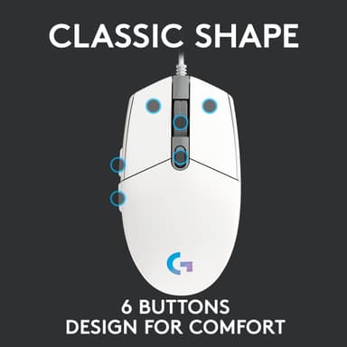 Logitech G203 Lightsync pelihiiri (valkoinen)