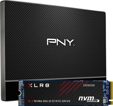 PNY CS 900 SSD (960 GB) + PNY XLR8 CS3030 M.2 NVMe SSD (250 GB)