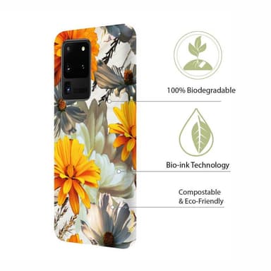 Ympäristöystävällinen painettu Samsung Galaxy S20 Ultra Kotelo - Orange Floral