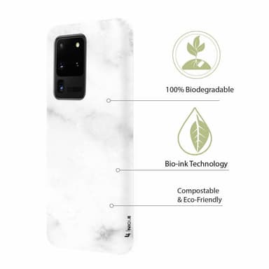 Ympäristöystävällinen painettu Samsung Galaxy S20 Ultra Kotelo - White Marble