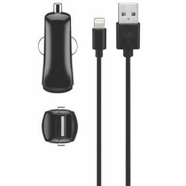 Goji 2.4A autolaturi Lightning-liitännällä (musta)