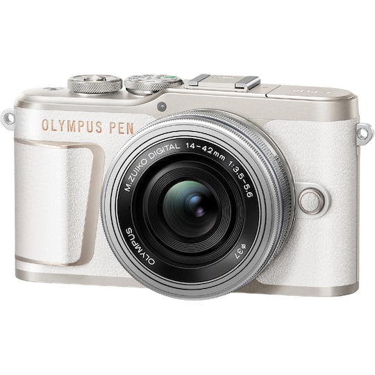 Olympus Pen E-PL10 järjestelmäkamera + kaulahihna (valkoinen)