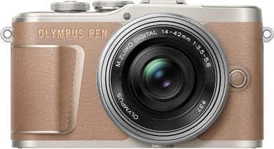 Olympus Pen E-PL10 järjestelmäkamera + kaulahihna (ruskea)